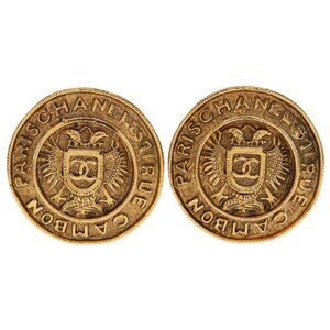 CHANEL COCO Mark Earring 31 RUE CAMBON vintage Plated Gold 26.0g Women